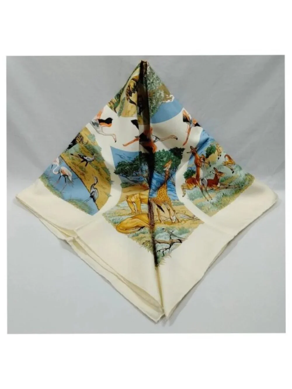 Authentic Hermès Tanzanie Silk Carré 90 Scarf Safari Animal Print